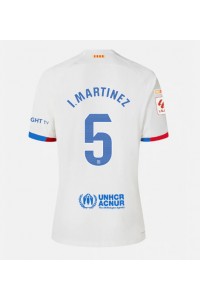 Barcelona Inigo Martinez #5 Jalkapallovaatteet Vieraspaita 2023-24 Lyhythihainen